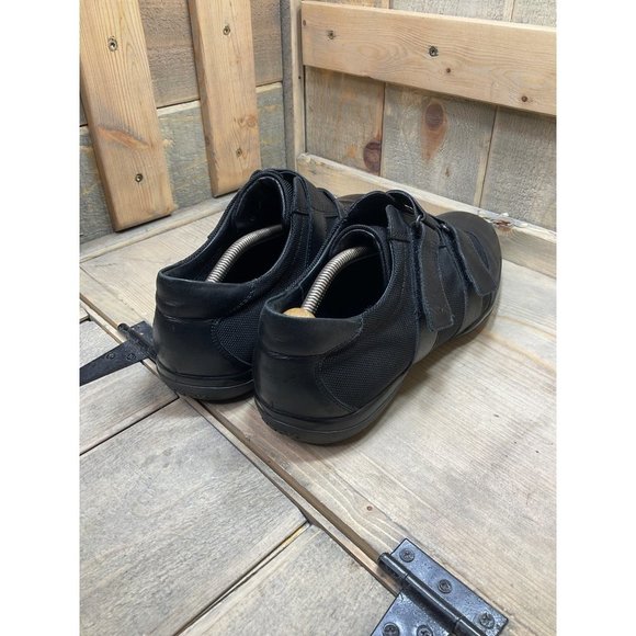 US10 EU43 Geox Respira Mens Leather Black Sneakers Hook and Eye Casual Shoes - Picture 6 of 9